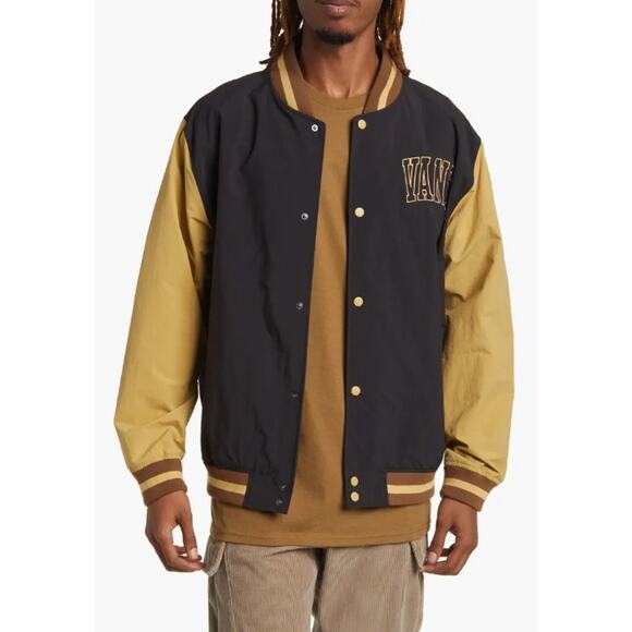 Vans Other - Vans Athletic Prep Nylon Bomber Jacket - Mens Large - Black / Antelope - NWT